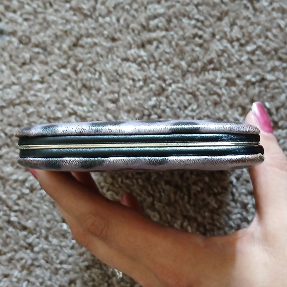 Purple multi animal print metallic wallet - Picture 4 of 17